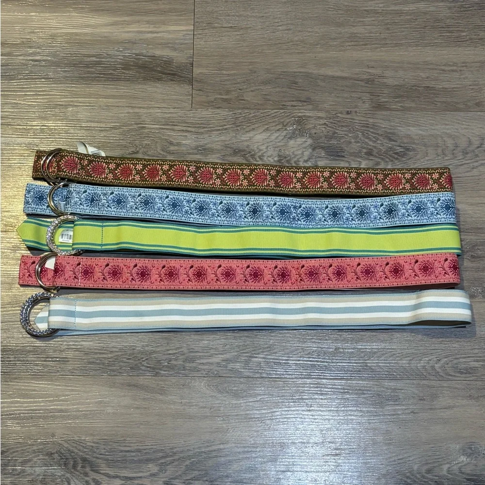 5 Authentic vintage Y2K double d ring ribbon belts bling preppy women’s